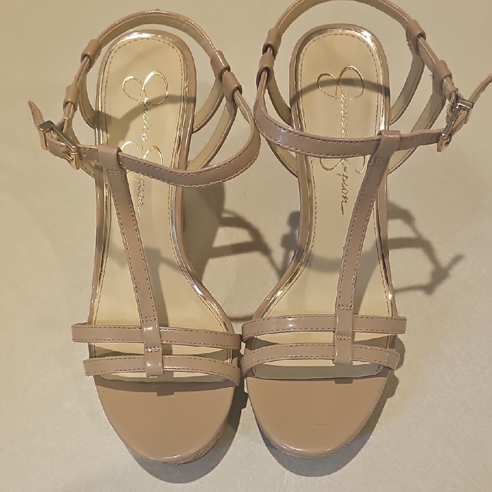 Jessica Simpson Classy Neutral Pink Wedges.